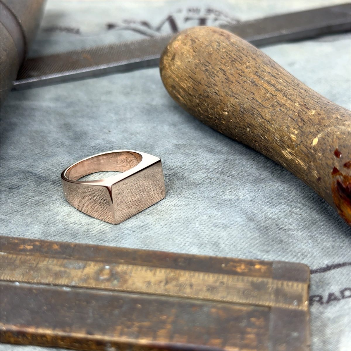 Rectangle Signet 9ct Rose Gold Ring