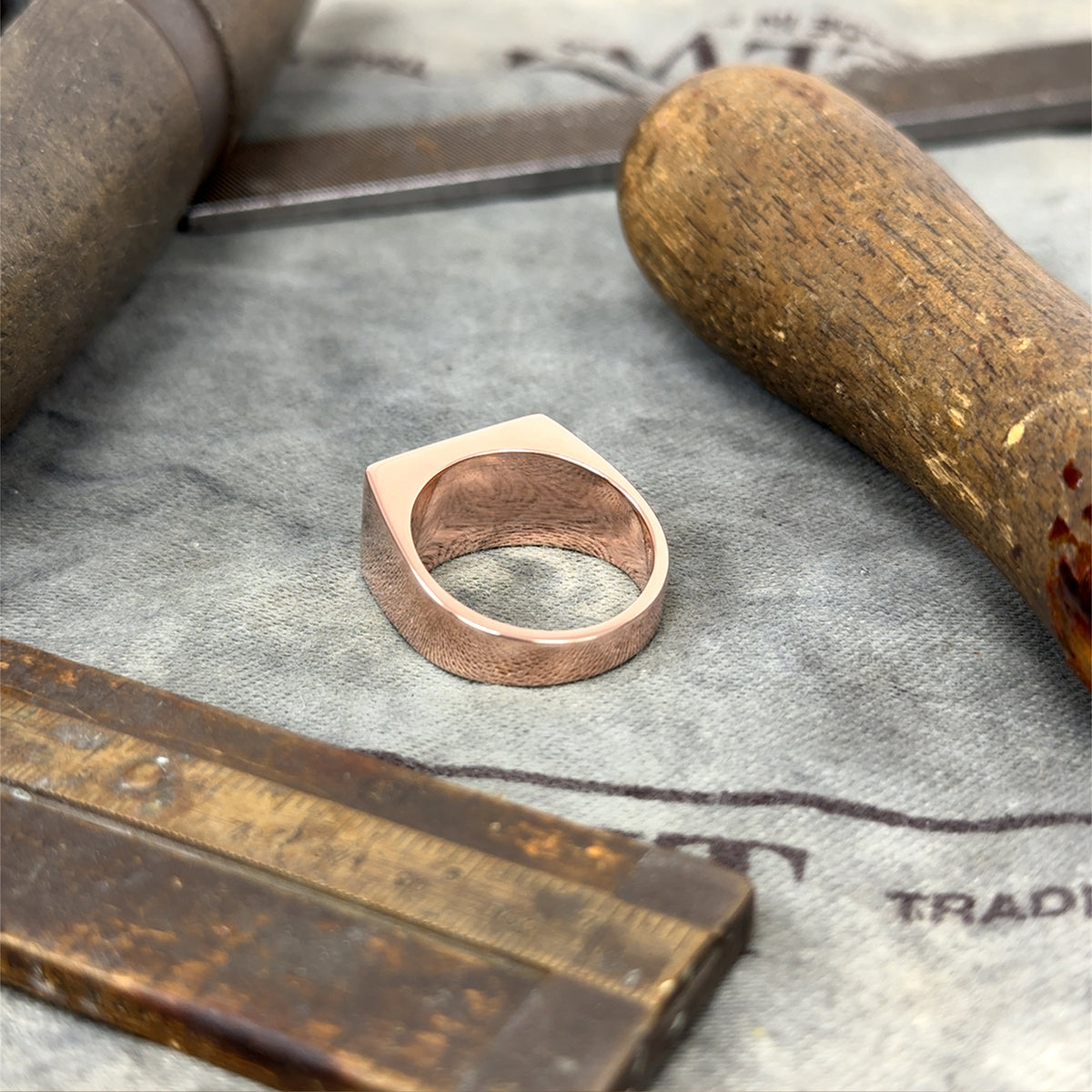 Rectangle Signet 9ct Rose Gold Ring