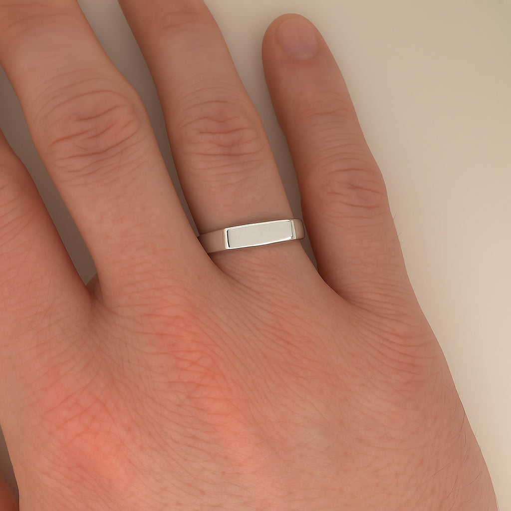 Rectangle Signet Silver Ring