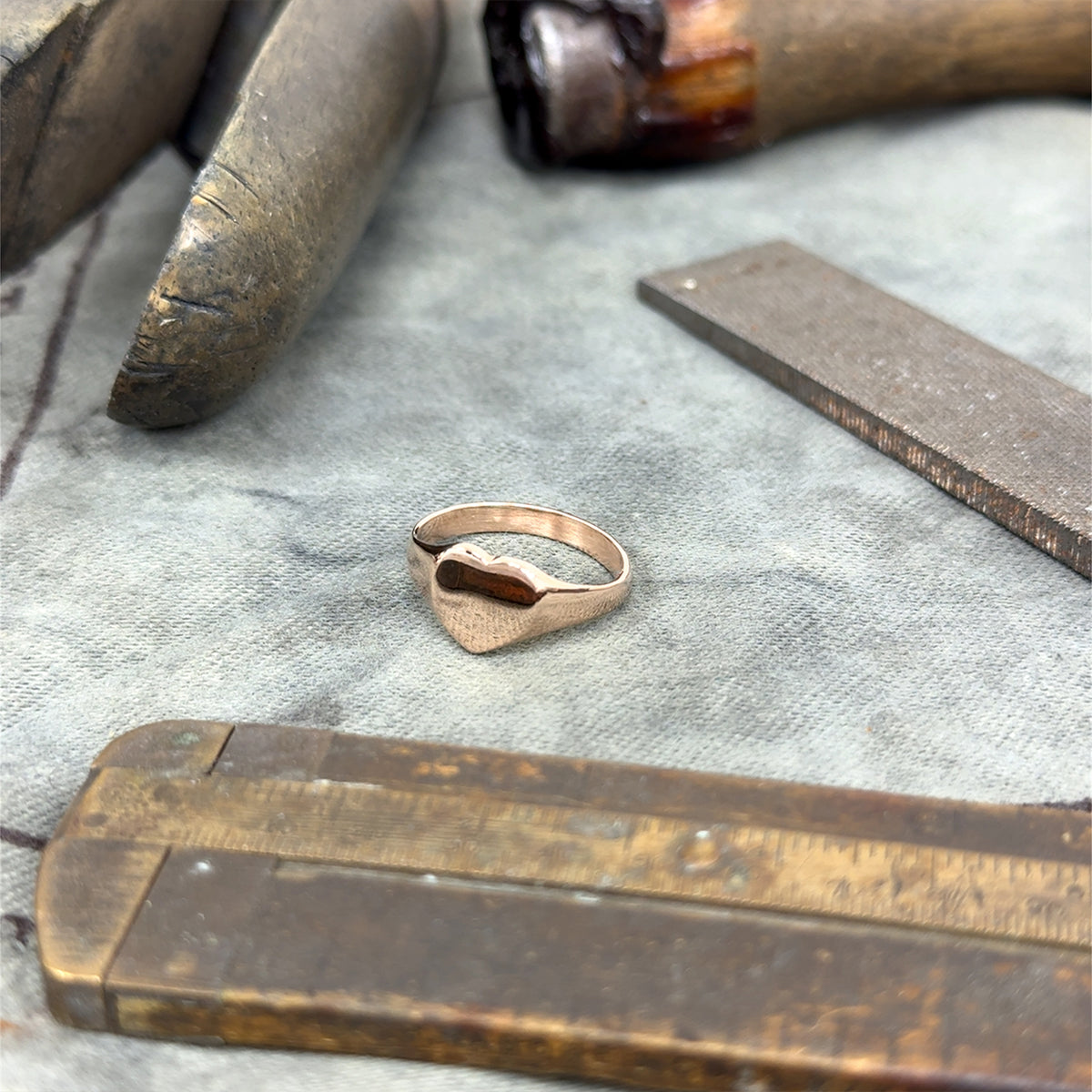 Heart Shaped Signet 9ct Rose  Gold Ring