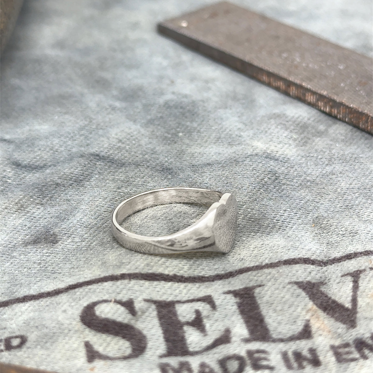 Heart Shaped Signet Silver Ring