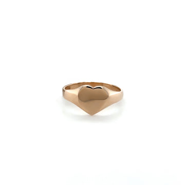 Heart Shaped Signet 9ct Rose  Gold Ring