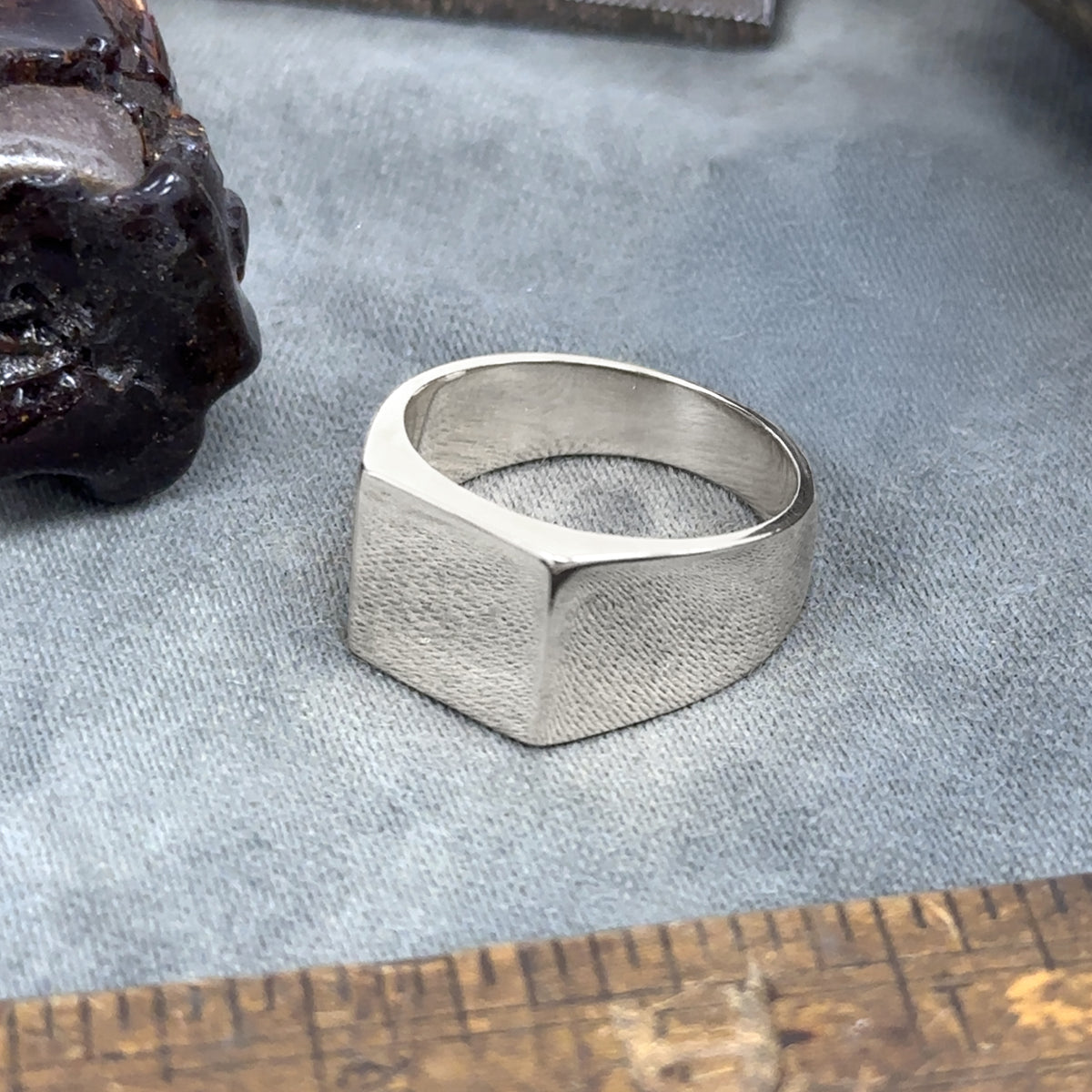 Square Signet Platinum Ring