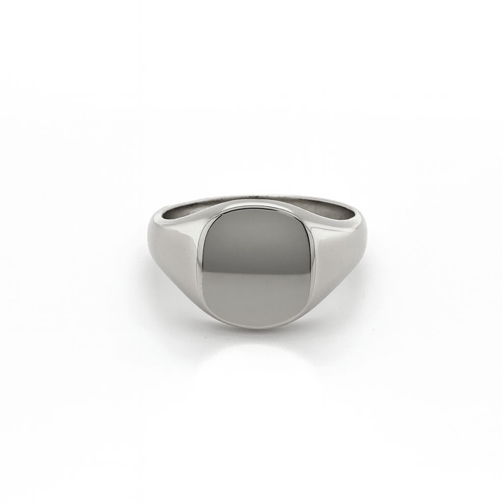 Cushion Signet Silver Ring