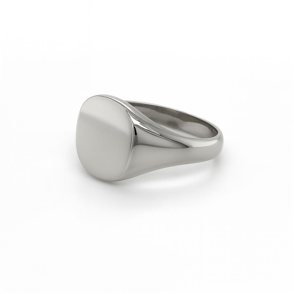 Cushion Signet Silver Ring