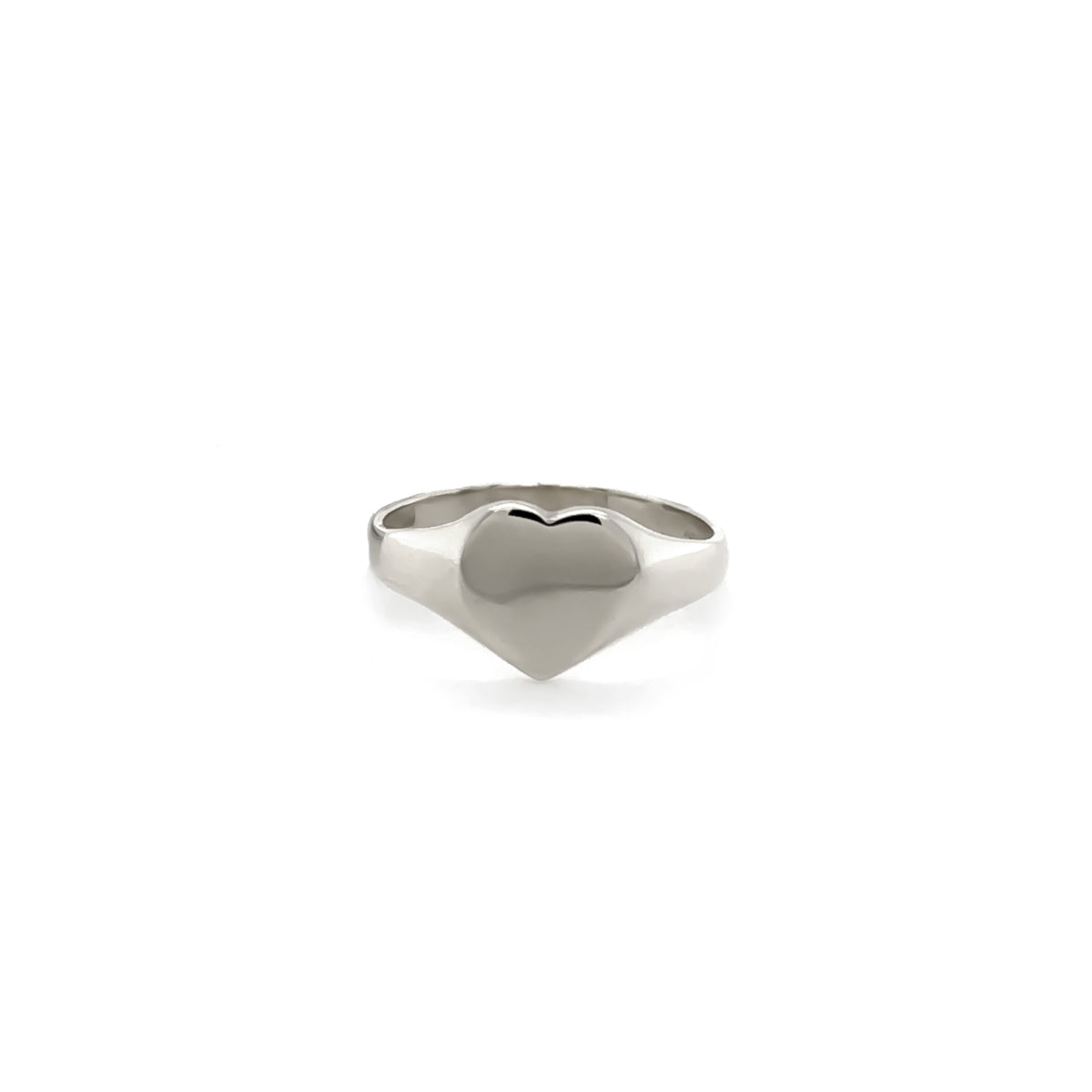 Heart Shaped Signet Silver Ring