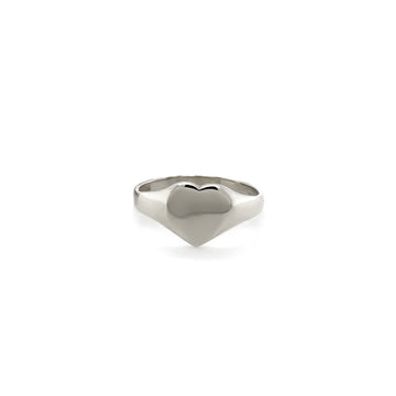 Heart Shaped Signet Platinum Ring