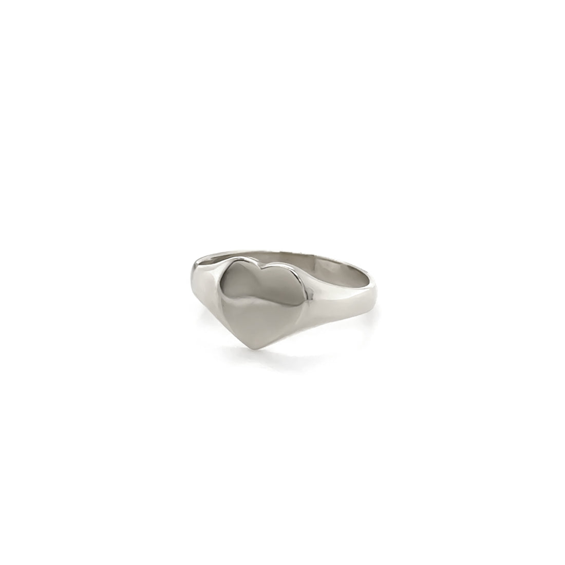 Heart Shaped Signet Silver Ring