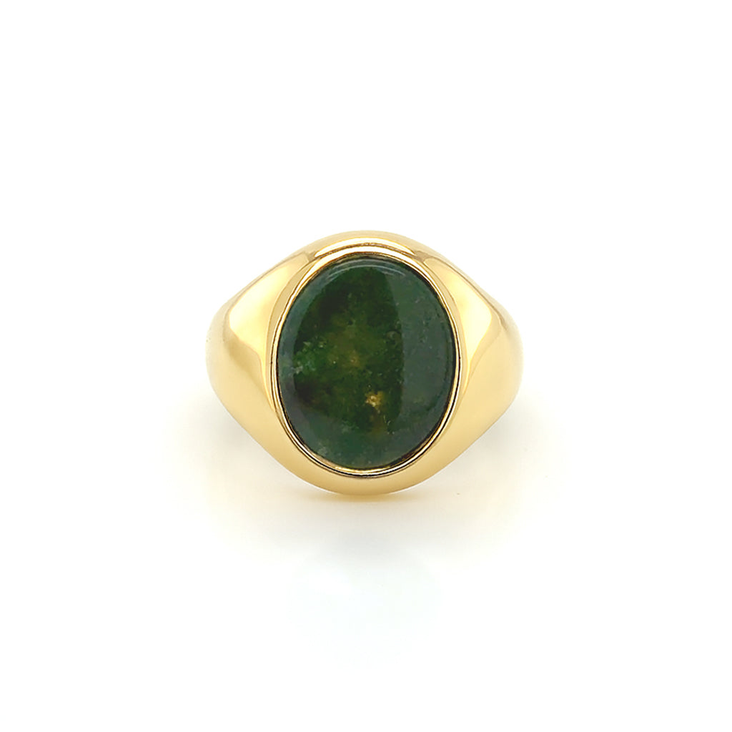 Stone Set Oval Signet Ring