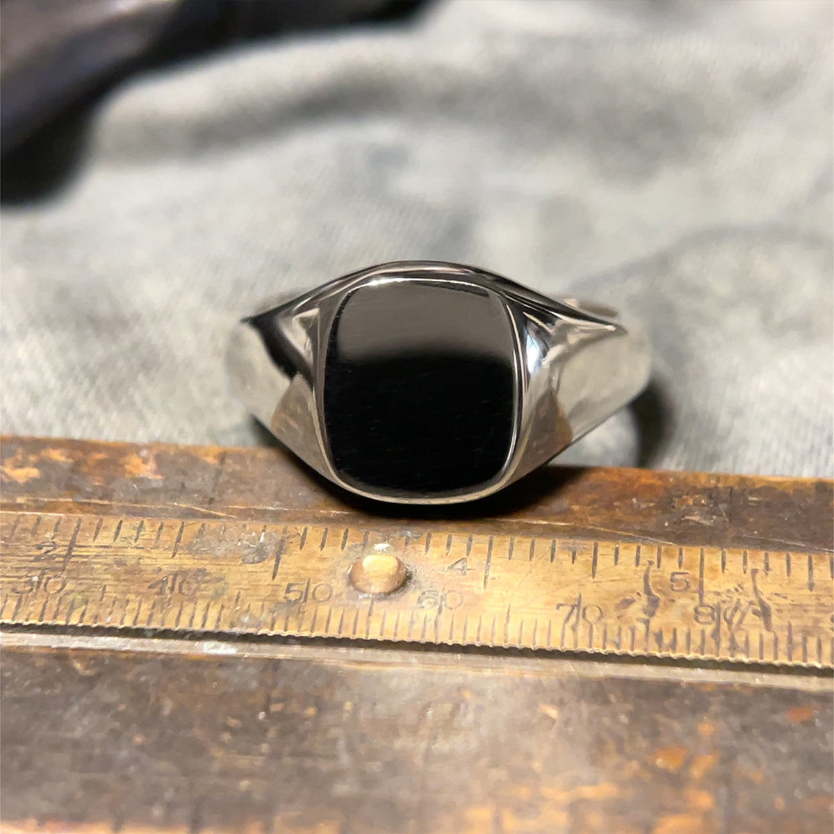 Cushion Signet Silver Ring