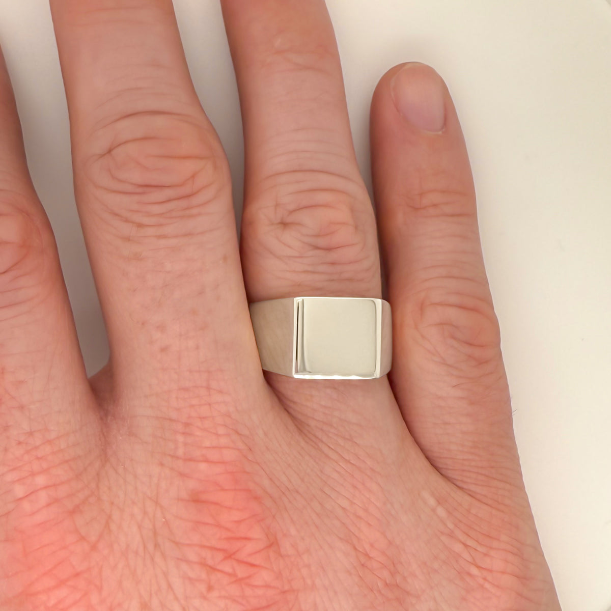 Square Signet Platinum Ring