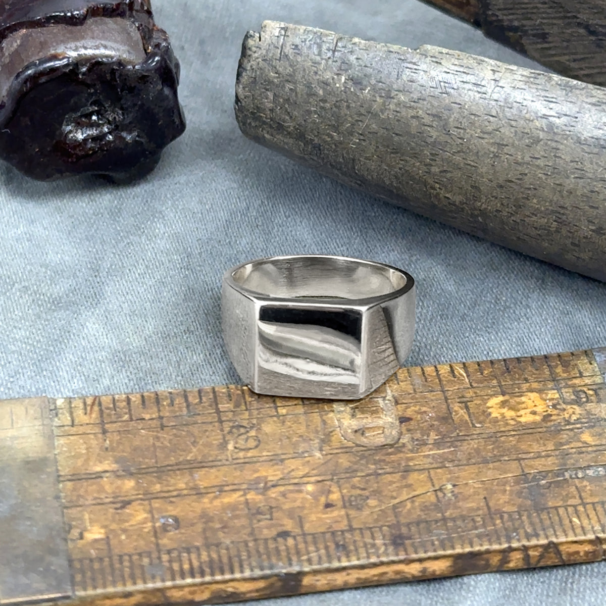 Square Signet Platinum Ring