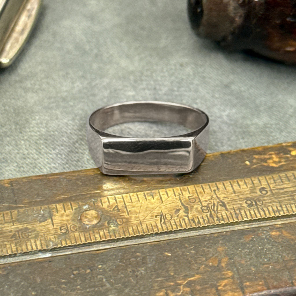 Rectangle Signet Silver Ring