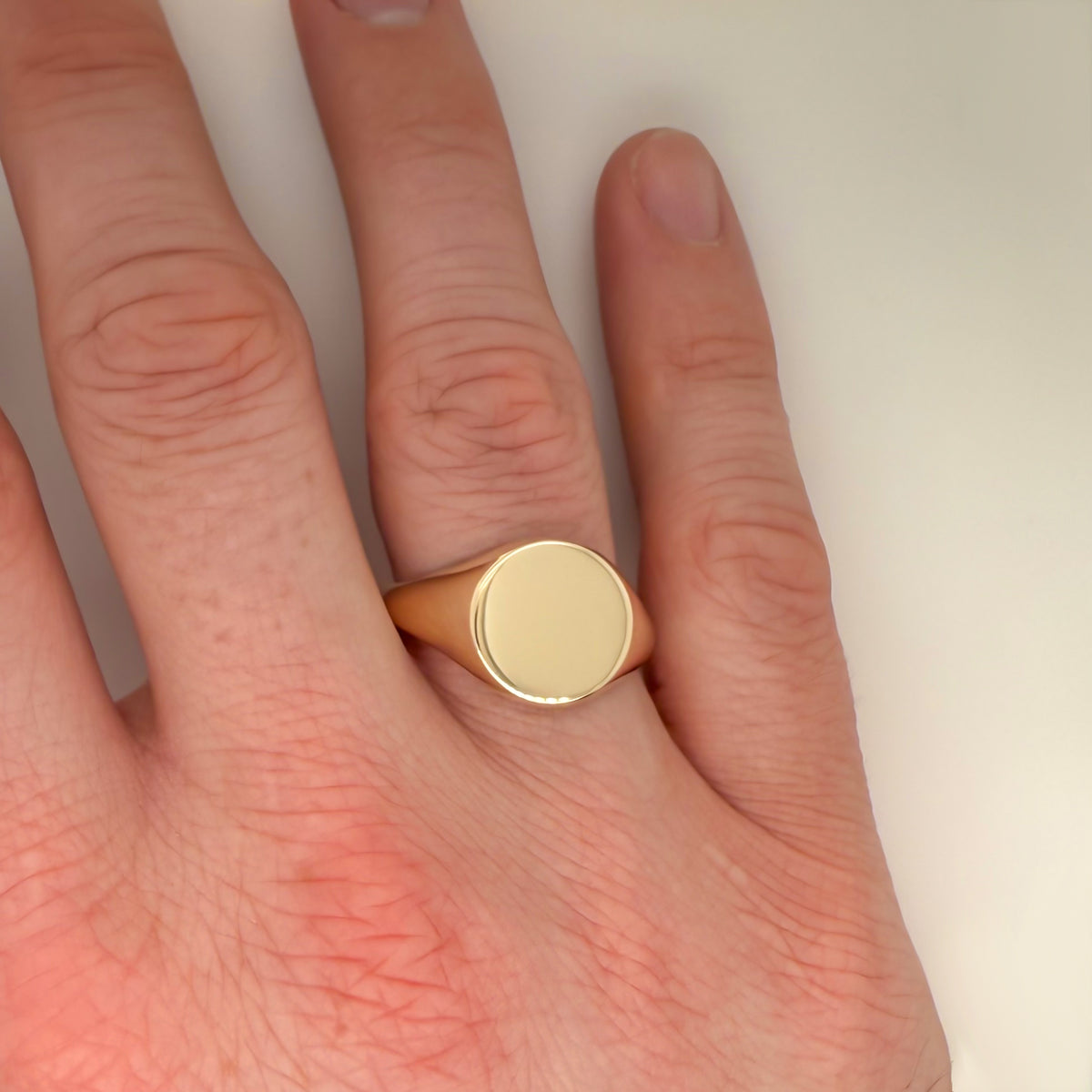 Round Signet Silver Ring