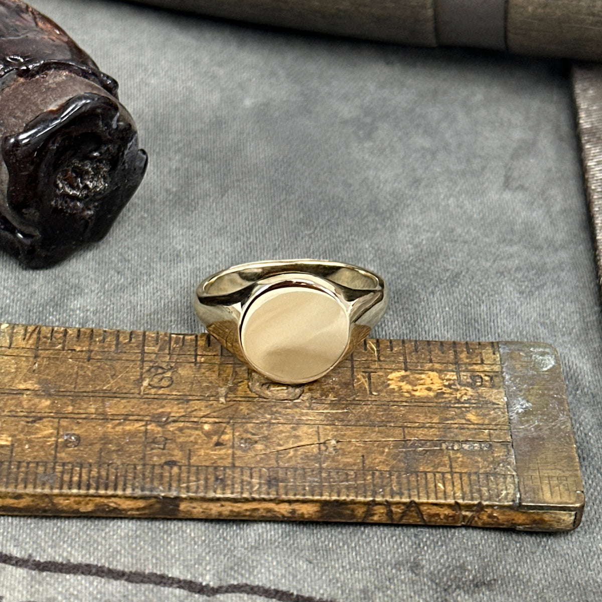Round Signet Silver Ring
