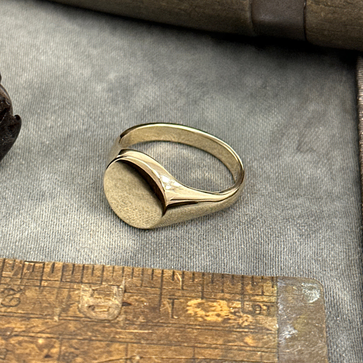 Round Signet Silver Ring