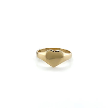 Heart Shaped Signet 9ct Yellow Gold Ring
